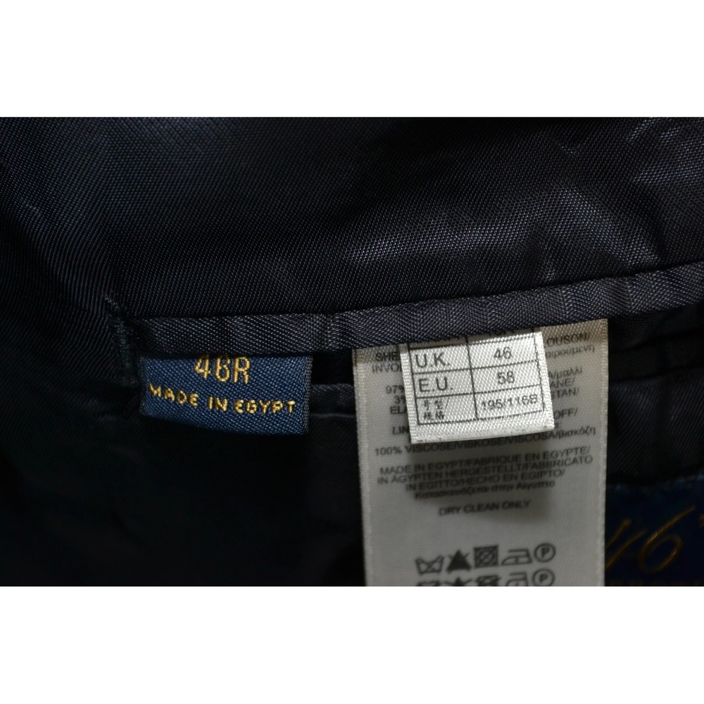 Brooks Brothers 346 Suit Jacket Mens 46R Blue Wool Stretch Sport Coat Blazer - Picture 9 of 16